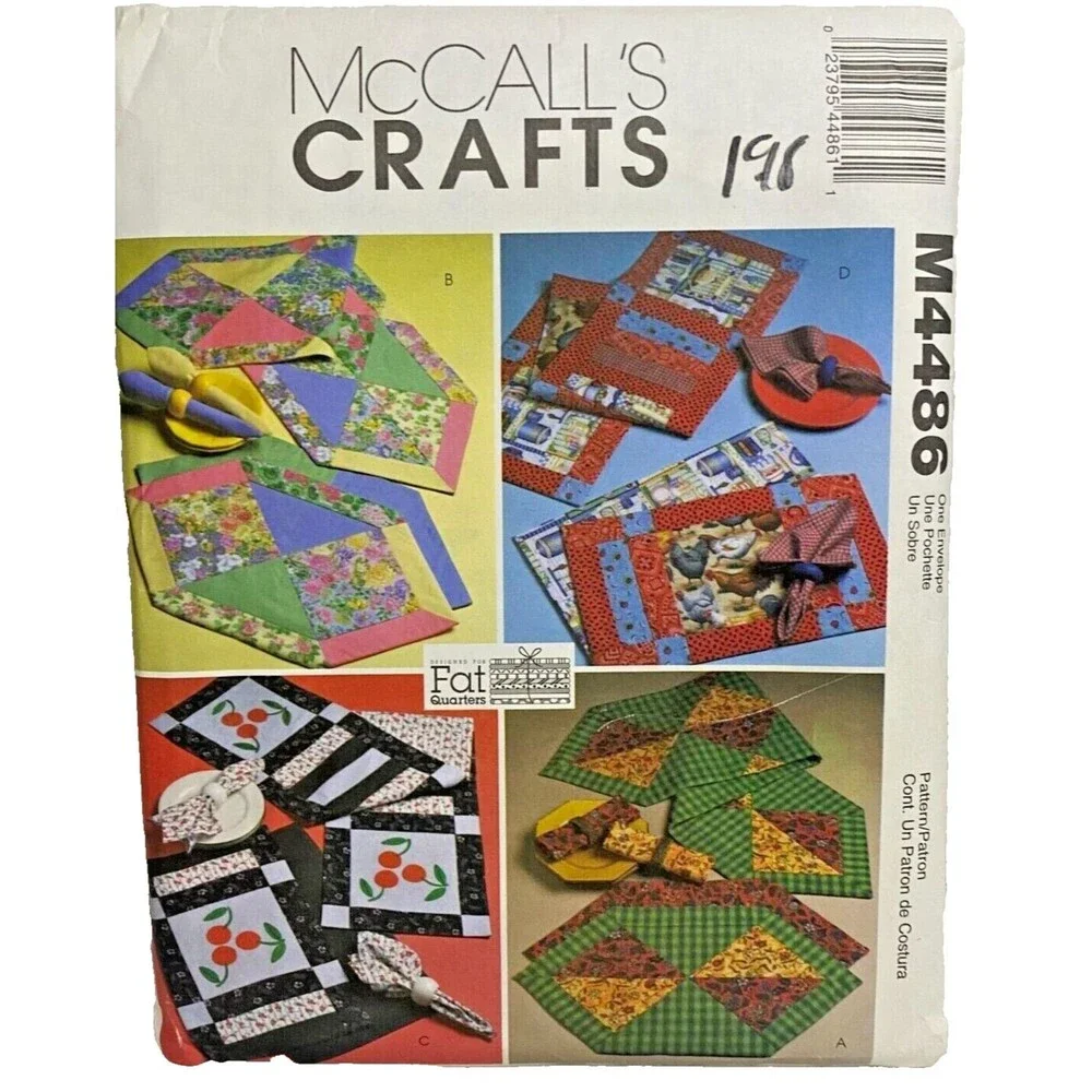#M4486 McCalls Fat Quarters Runners Placemats and Napkins Sewing Pattern